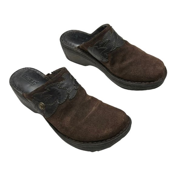 Born Shoes - Born B64623 Pittina Summerborn Together Brown Suede Mules Clogs shoes Women's 6